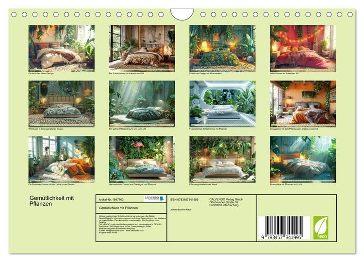 Produktbild: Gem&uuml;tlichkeit mit Pflanzen (Wandkalender 2026 DIN A4 quer), CALVENDO Monatskalender