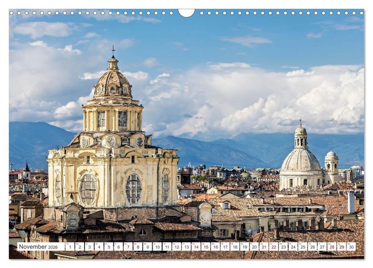 Produktbild: Turin - Zwischen Kaffeeh&auml;usern und K&ouml;nigsschl&ouml;ssern (Wandkalender 2026 DIN A3 quer), CALVENDO Monatskalender