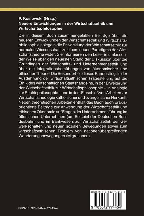 Produktbild: Neuere Entwicklungen in der Wirtschaftsethik und Wirtschaftsphilosophie