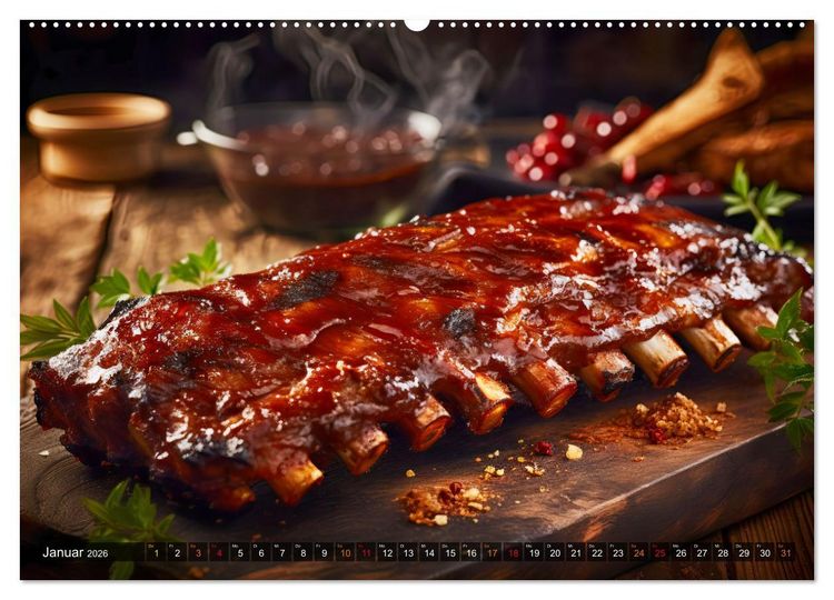 Produktbild: BBQ Feuerzauber - Grillkalender (hochwertiger Premium Wandkalender 2026 DIN A2 quer), Kunstdruck in Hochglanz