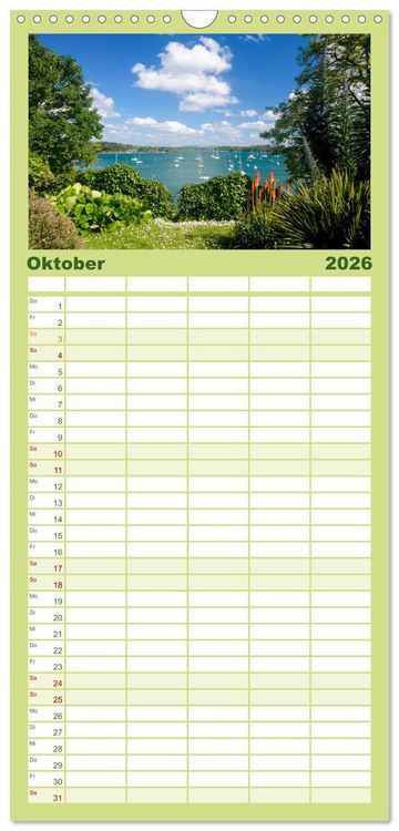 Produktbild: Familienplaner 2026 - Die Sch&ouml;nheit der Bretagne mit 5 Spalten (Wandkalender, 21 x 45 cm) CALVENDO