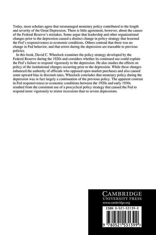 Produktbild: The Strategy and Consistency of Federal Reserve Monetary Policy, 1924 1933