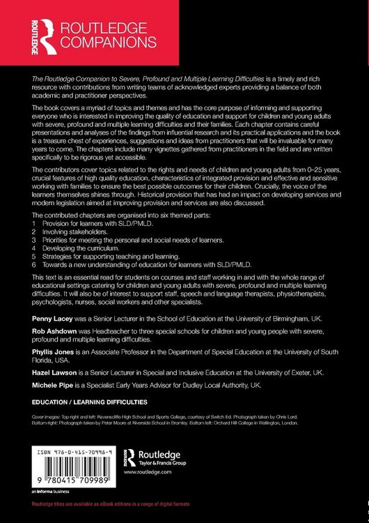 Produktbild: The Routledge Companion to Severe, Profound and Multiple Learning Difficulties