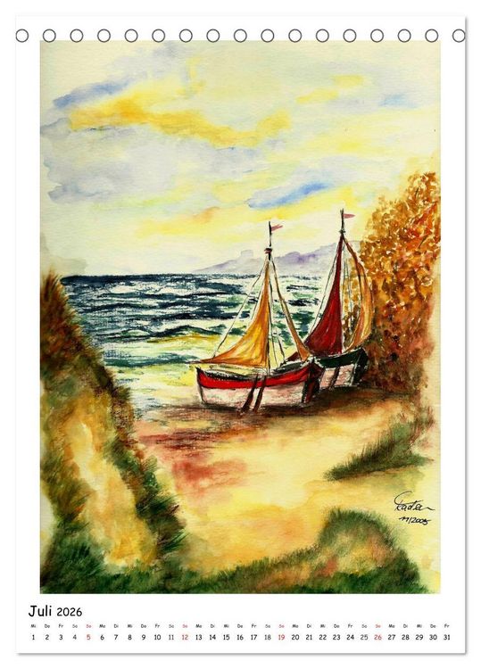 Produktbild: Der Aquarell-Kalender No.2 (Tischkalender 2026 DIN A5 hoch), CALVENDO Monatskalender