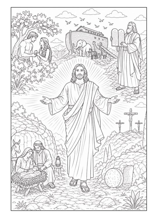 Produktbild: Bibel Malbuch f&uuml;r Kinder ab 8 Jahren und Erwachsene mit 74 wundersch&ouml;nen Ausmalmotiven aus dem Alten und Neuen Testament