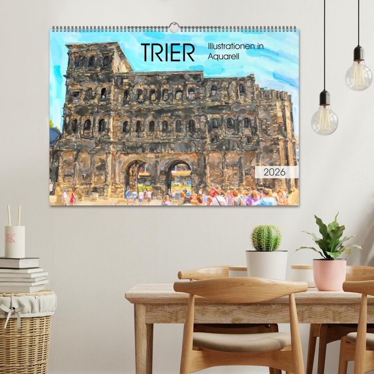 Produktbild: Trier - Illustrationen in Aquarell (Wandkalender 2026 DIN A2 quer), CALVENDO Monatskalender