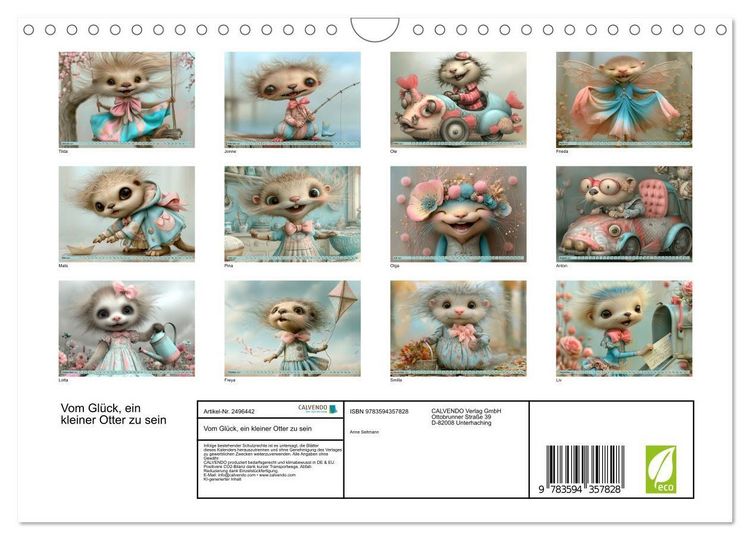 Produktbild: Vom Gl&uuml;ck, ein kleiner Otter zu sein (Wandkalender 2027 DIN A4 quer), CALVENDO Monatskalender