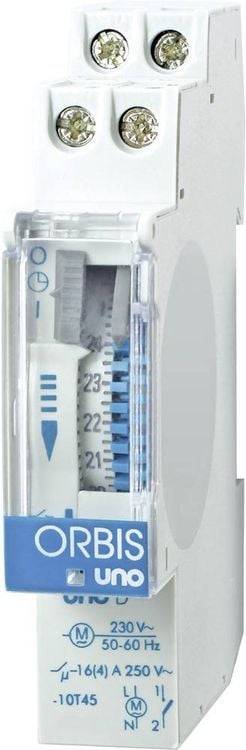 Produktbild: ORBIS Zeitschalttechnik UNO D 230V Hutschienen-Zeitschaltuhr analog 230 V/AC