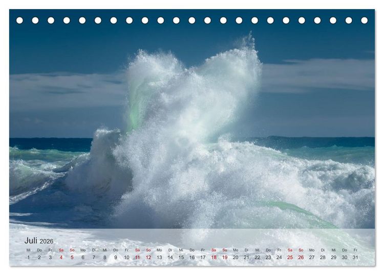 Produktbild: Azurblaue Horizonte - Die Sch&ouml;nheit des Meeres einfangen (Tischkalender 2026 DIN A5 quer), CALVENDO Monatskalender