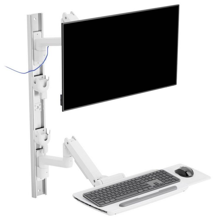 Produktbild: SpeaKa Professional Monitor-Wandhalterung SP-MM-961 1 Display(s) 43,2cm (17\") - 124,5cm (49\") Wei&szlig; H&ouml;henverstellbar, Schwenkbar