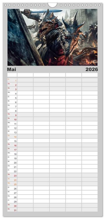 Produktbild: Familienplaner 2026 - Im Land der Hexen und Hexer mit 5 Spalten (Wandkalender, 21 x 45 cm) CALVENDO