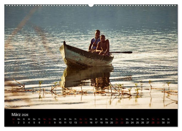 Produktbild: SAMBIA IM HERZEN AFRIKAS (hochwertiger Premium Wandkalender 2026 DIN A2 quer), Kunstdruck in Hochglanz