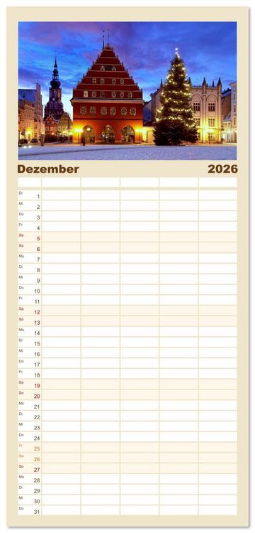 Produktbild: Familienplaner 2026 - Sch&ouml;ne Ostsee - Impressionen &uuml;bers Jahr mit 5 Spalten (Wandkalender, 21 x 45 cm) CALVENDO