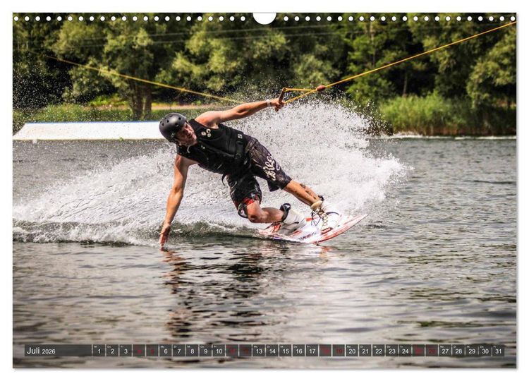 Produktbild: Wakeboarding - make water burn (Wandkalender 2026 DIN A3 quer), CALVENDO Monatskalender