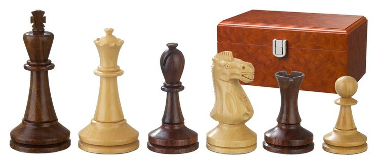 Produktbild: Schachfiguren Augustus, K&ouml;nigsh&ouml;he 100 mm, gewichtet, in Holzbox