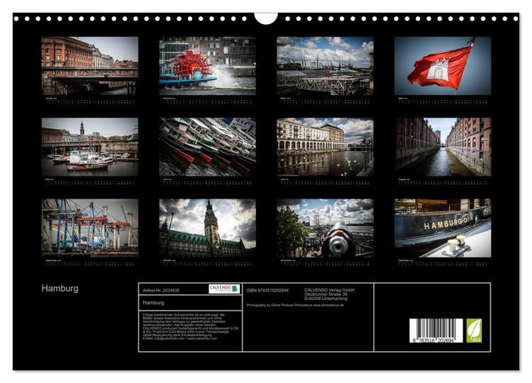 Produktbild: Hamburg (Wandkalender 2026 DIN A3 quer), CALVENDO Monatskalender