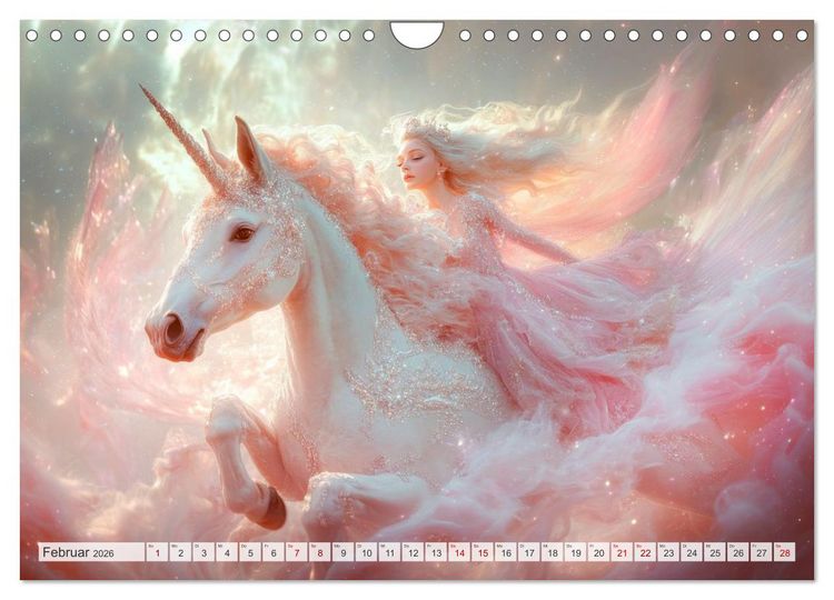 Produktbild: EINHORNZAUBER Traumhafte Glitzerwelt (Wandkalender 2026 DIN A4 quer), CALVENDO Monatskalender