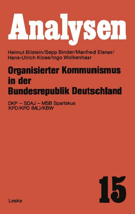 Produktbild: Organisierter Kommunismus in der Bundesrepublik Deutschland