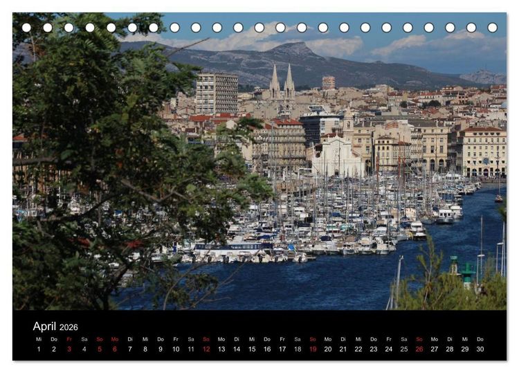 Produktbild: MARSEILLE - Die Hafenmetropole an der C&ocirc;te d'Azur (Tischkalender 2026 DIN A5 quer), CALVENDO Monatskalender