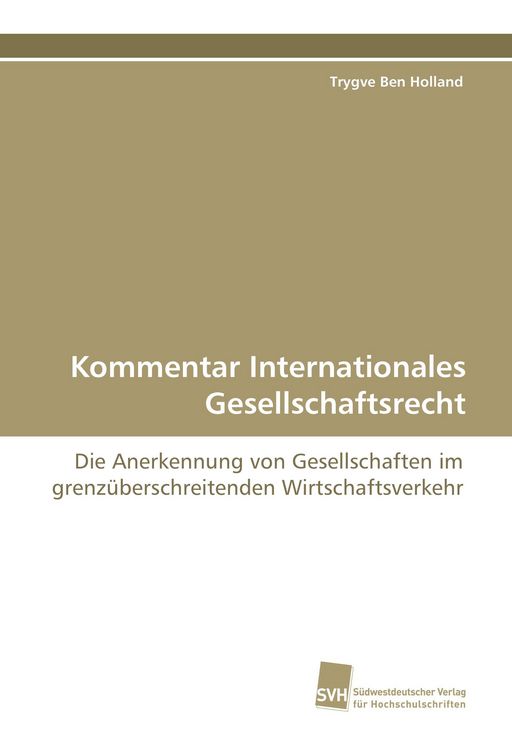 Produktbild: Kommentar Internationales Gesellschaftsrecht