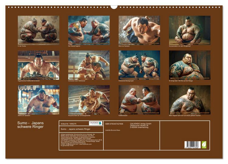 Produktbild: Sumo - Japans schwere Ringer (Wandkalender 2026 DIN A2 quer), CALVENDO Monatskalender