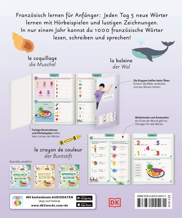 Produktbild: Franz&ouml;sisch f&uuml;r clevere Kids - 5 W&ouml;rter am Tag