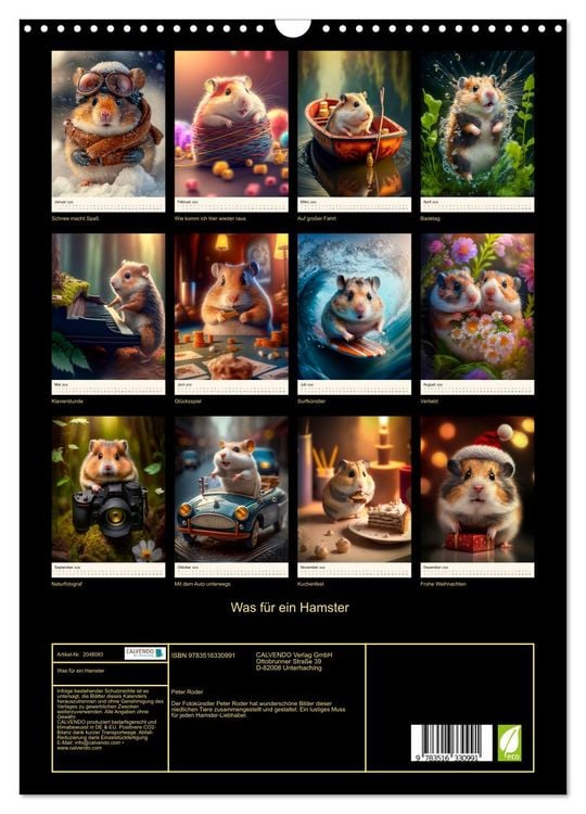 Produktbild: Was f&uuml;r ein Hamster (Wandkalender 2026 DIN A3 hoch), CALVENDO Monatskalender