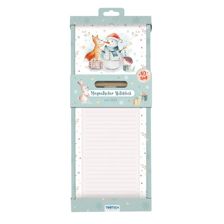 Produktbild: Tr&ouml;tsch Notizblock mit Stift und Magnet Winterwald