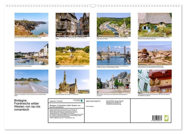Produktbild: Bretagne. Frankreichs wilder Westen von rau bis romantisch (Wandkalender 2026 DIN A2 quer), CALVENDO Monatskalender