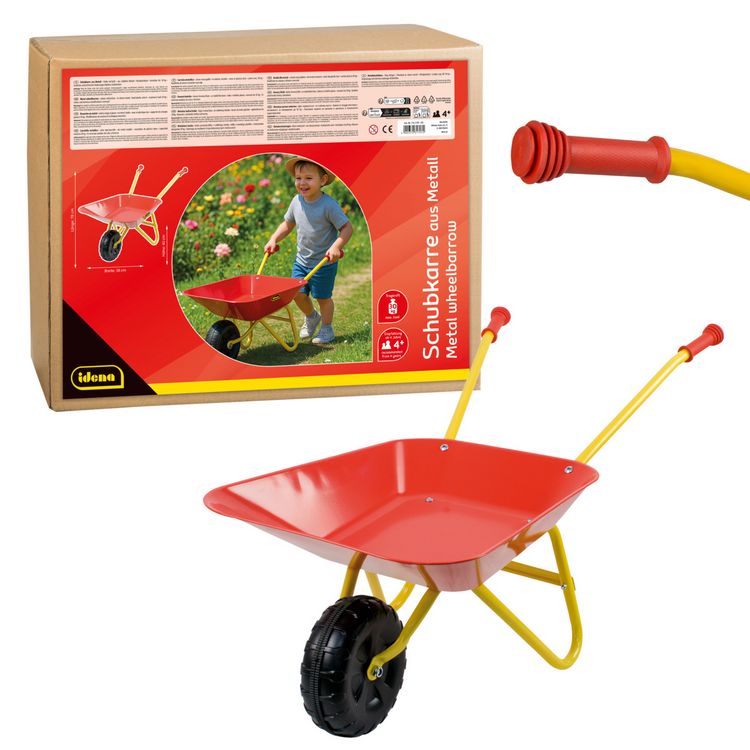 Produktbild: Idena Schubkarre Metall tragkraft 30Kg rot/gelb 78x40x38cm bis 30kg belastbar