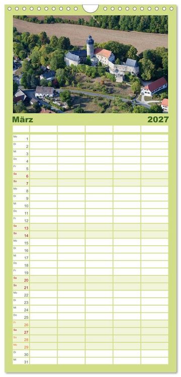 Produktbild: Familienplaner 2027 - Oberfranken aus der Vogelperspektive mit 5 Spalten (Wandkalender, 21 x 45 cm) CALVENDO