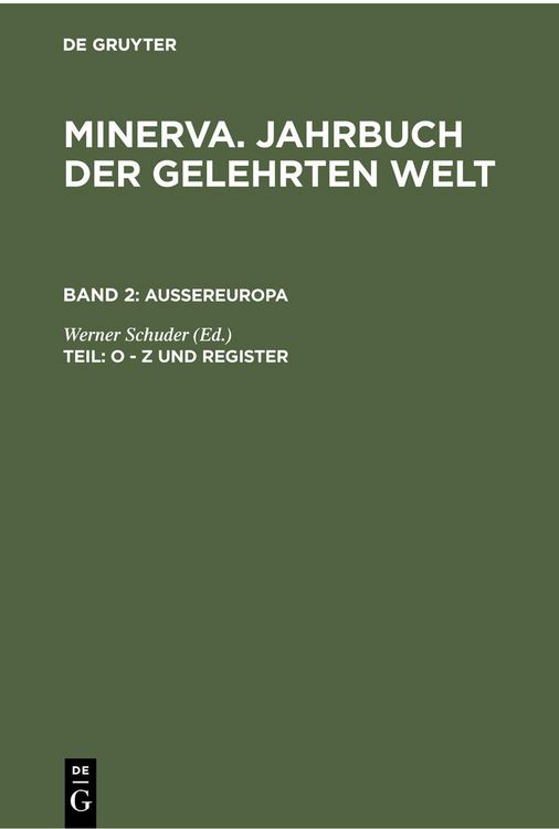 Produktbild: O - Z und Register