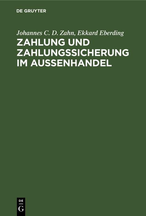 Produktbild: Zahlung und Zahlungssicherung im Au&szlig;enhandel