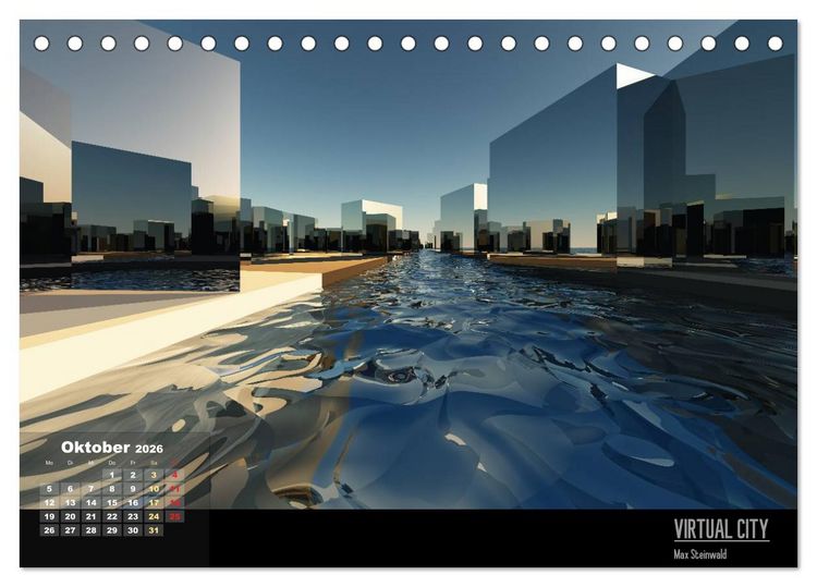 Produktbild: VIRTUAL CITY 2026 CH-Version (Tischkalender 2026 DIN A5 quer), CALVENDO Monatskalender