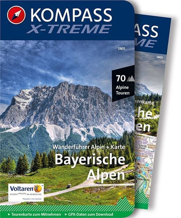 Produktbild: KOMPASS Wanderführer X-treme Bayerische Alpen, 70 Alpine Touren mit Extra-Tourenkarte