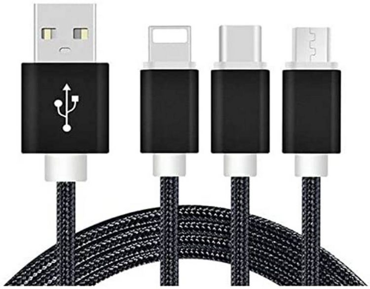 Produktbild: REEKIN USB-Ladekabel USB-A Stecker, USB-C&reg; Stecker, USB-Micro-B Stecker, Apple Lightning Stecker 1.20 m Grau 22656955