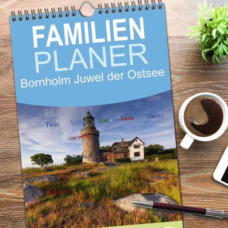 Produktbild: Familienplaner 2026 - Bornholm Juwel der Ostsee mit 5 Spalten (Wandkalender, 21 x 45 cm) CALVENDO