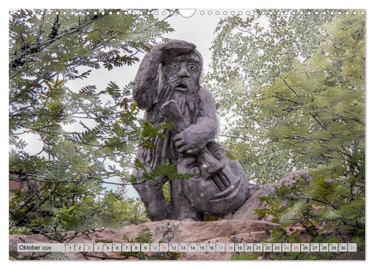 Produktbild: Die Trolle von Gamleby - Schweden - Skulpturen von Jan Pol (Wandkalender 2026 DIN A3 quer), CALVENDO Monatskalender
