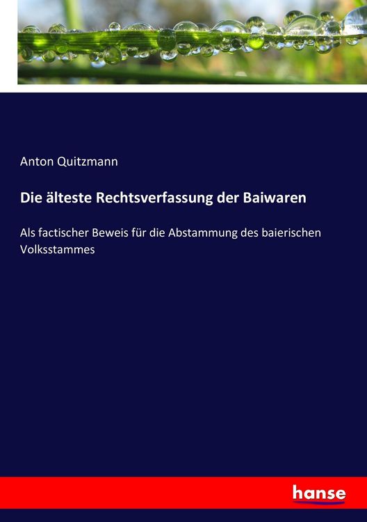 Produktbild: Die &auml;lteste Rechtsverfassung der Baiwaren