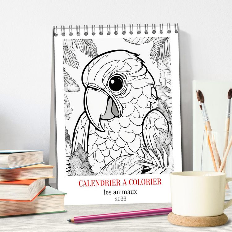 Produktbild: Calendrier &agrave; colorier (Calendrier de bureau 2026 DIN A5 horizontal), CALVENDO calendrier mensuel