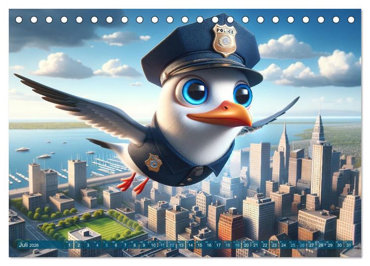 Produktbild: Tierpolizisten - Zw&ouml;lf Monate, zw&ouml;lf Abenteuer (Tischkalender 2026 DIN A5 quer), CALVENDO Monatskalender