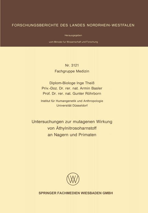 Produktbild: Untersuchungen zur mutagenen Wirkung von &Auml;thylnitrosoharnstoff an Nagern und Primaten