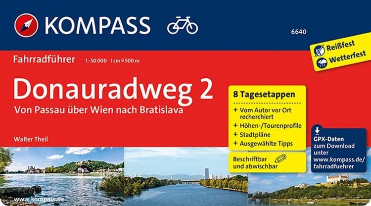 Produktbild: KOMPASS Fahrradführer Donauradweg 2, Von Passau über Wien nach Bratislava