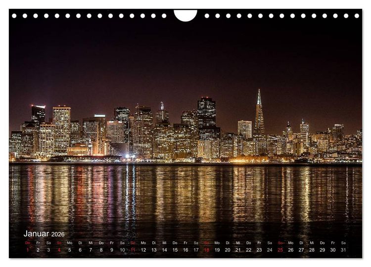 Produktbild: San Francisco Impressionen Tag und Nacht (Wandkalender 2026 DIN A4 quer), CALVENDO Monatskalender