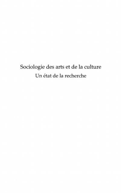 Produktbild: Sociologie des arts et de la culture