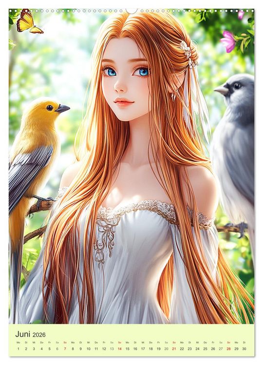 Produktbild: Keltische Mythen. Die magische Anderwelt-Fantasy im Manga-Stil (Wandkalender 2026 DIN A2 hoch), CALVENDO Monatskalender
