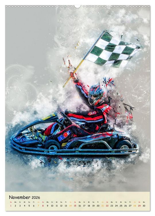 Produktbild: Gokart spektakul&auml;r (Wandkalender 2026 DIN A2 hoch), CALVENDO Monatskalender