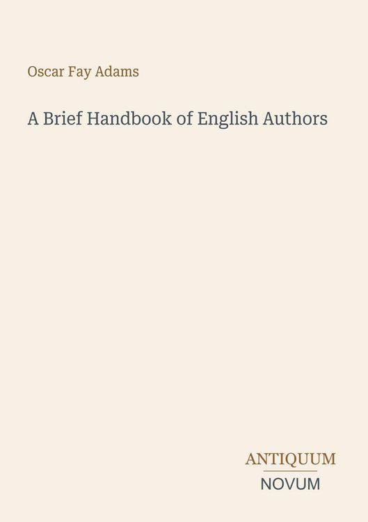 Produktbild: A Brief Handbook of English Authors