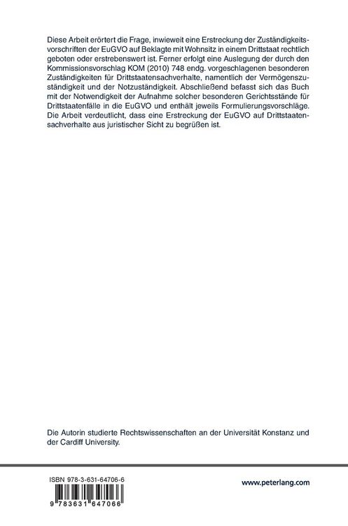 Produktbild: Die Erstreckung der Zust&auml;ndigkeiten der EuGVO auf Drittstaatensachverhalte