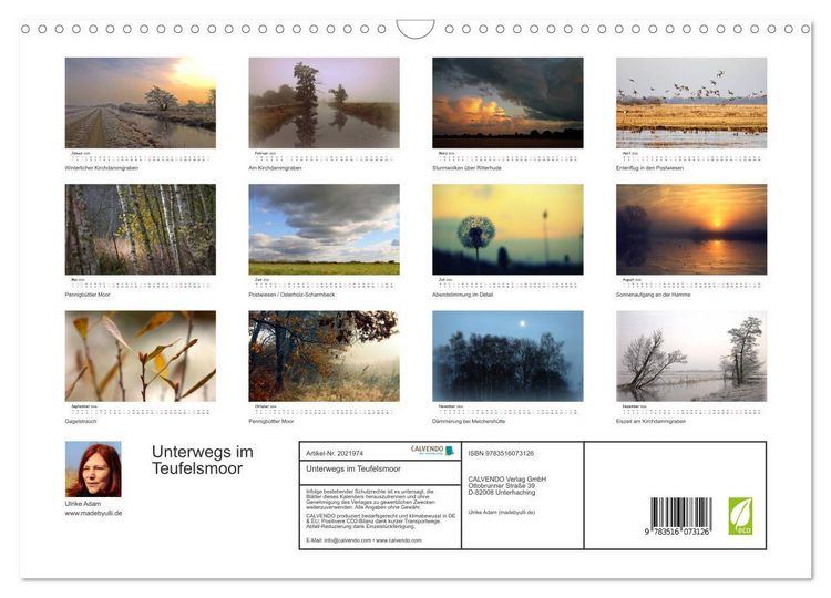 Produktbild: Unterwegs im Teufelsmoor (Wandkalender 2026 DIN A3 quer), CALVENDO Monatskalender